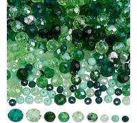 SUNNYCLUE 1 boîte de 1000 perles en Verre Vertes Rondelles en Cristal de 8mm en Vrac à Facettes Plates Rondes Boulier 4mm 6mm Perles D'Espacement en Vrac pour Bricolage Artisanat Fabrication de Bijoux
