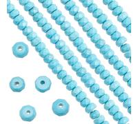 SUNNYCLUE 1 boîte de 110 + pièces de Perles Heishi Turquoise de 3 mm, Perles en Pierre Naturelle, Petites Pierres Bleues, Pierres Précieuses en Vrac, Plates et Rondes, Perles D'Espacement en Vrac pour