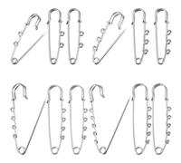 SUNNYCLUE 1 boîte de 12 pièces 4 Styles Epingle Kilt Femme D'Épingles de Sûreté Argentées Petites Épingles à Kilt en Vrac 304 Boucles Fixation Robustes en Acier Inoxydable Fermoirs Broches avec Trous