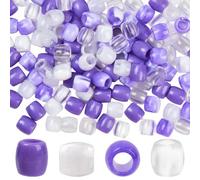 SUNNYCLUE 1 boîte de 120 perles à Cheveux en Résine à Gros Trous de 4 couleurs en Vrac Violettes Blanches et Transparentes pour Tresses Géantes Dreadlocks Accessoires pour la Fabrication de Bijoux Bra