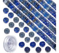 SUNNYCLUE 1 boîte de 135 perles de Pierre Plates en Lapis-Lazuli de 6 mm, Perles de Pierre Précieuse, Énergie de Guérison, Perles D'Espacement en Vrac pour la Fabrication de Bijoux, Boucles D'Oreilles