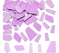 SUNNYCLUE 1 boîte de 150 pièces 5 styles de Perles en Tissu Miroir Violet en Vrac, Strass à Coudre, Miroir Acrylique Irrégulier, Formes Mixtes Brillantes, Perles en Vrac avec Trous, Pièce de Miroir po