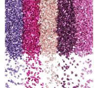 SUNNYCLUE 1 boîte de 150G 5 Couleurs Verre Pilé Decoratif Petits Paillettes Verre Brisé en Vrac Copeaux Métalliques Flocons Irréguliers Cristaux pour L'Artisanat Nail Arts Remplissage de Vase Époxy