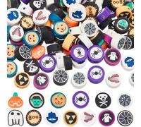 SUNNYCLUE 1 boîte de 156 perles en Argile D'Halloween Perles en Argile Polymère Perles D'Automne Araignée Citrouille Fantôme Perles en Vrac Perles de Citrouille Perles Heishi Perles D'Espacement en Vr