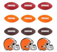 SUNNYCLUE 1 boîte de 16 perles focales en silicone sur le thème du football, casque de rugby, perles d'espacement ovales pour la fabrication de bijoux, bracelets, colliers, porte-clés, fournitures de