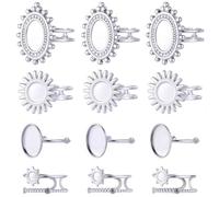 SUNNYCLUE 1 boîte de 16 pièces en Acier Inoxydable Sertissage Cabochon Base de Bague Ronde Antique à Griffes Réglables Composants pour Kits de Création de Bijoux Fournitures pour Cadeaux de Noël DIY p