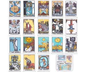 SUNNYCLUE 1 boîte de 18 styles de breloques de tarot en acrylique pour la fabrication de bijoux, les loisirs créatifs, Pas de gemme