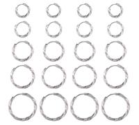 SUNNYCLUE 1 boîte de 20 boucles D'Oreilles Créoles à Levier en Argent de 5 styles Petites Boucles D'Oreilles à Levier Torsadées de Style Français pour la Fabrication de Bijoux et de Fournitures D'Arti