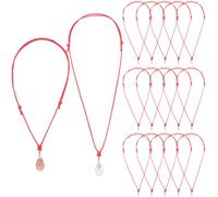 SUNNYCLUE 1 boîte de 20 colliers Réglables en Ficelle Rouge Cirée de 1427 à {10}{2} cm Cordons Ras du Cou à Double Nœud en Polyester avec Bélière en Laiton Argenté pour la Fabrication de Bijoux Penden