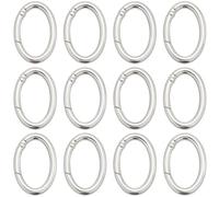SUNNYCLUE 1 boîte de 20 mousquetons Ronds à Ressort Argentés Petits Mousquetons Ovales en Métal Fermoirs à Boucle Porte Monnaie Porte Clés en Vrac pour la Fabrication de Porte Clés Sacs Sacs à Main