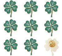 SUNNYCLUE 1 boîte de 20 pièces St Broches Trèfle Vert pour la Saint Patrick Broches Trèfle à Quatre Feuilles en Alliage Porte Bonheur Insignes Cadeaux Irlandais Porte Bonheur pour Femmes et Adultes Ch