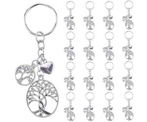 SUNNYCLUE 1 boîte de 20 porte Clés Arbre de Vie en Vrac Porte Clés Arbre Généalogique en Vrac Alliage D'Argent Antique Amitié Amour Cœur Arbres Porte Clés pour Cadeaux de Fête Cadeaux de Mariage Décor