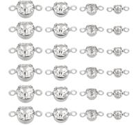 SUNNYCLUE 1 boîte de 200 breloques de Connecteur en Strass de 4 tailles Breloque de Connecteur à 2 trous en Vrac Pendentifs de Liaison Ronds Plats en Métal Argenté Antique pour la Fabrication de Bijou