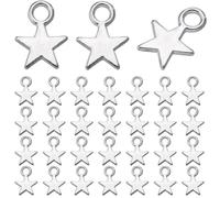 SUNNYCLUE 1 boîte de 200 breloques Étoiles Argentées Mini Breloques Étoiles en Alliage Minuscule Noël Céleste Petite Breloque Étoile à 5 points en Vrac pour la Fabrication de Bijoux Breloques Femmes B
