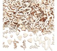 SUNNYCLUE 1 boîte de 200 confettis de Table en Bois pour Mariage Rustique en Forme de Cœur pour Petits Gâteaux Décoration Manuelle pour la Saint Valentin les Fiançailles la Fête Prénuptiale les Loisir