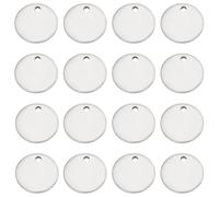 SUNNYCLUE 1 boîte de 200 étiquettes Vierges D'Estampage Rondes de 10 mm en Acier Inoxydable, Breloques D'Estampage, Cercle, Chien, Chat, Message, Étiquette de Mot, Gravure, Breloque Découpée au Laser