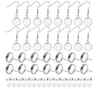 SUNNYCLUE 1 boîte de 200 pièces D'Accessoires de Boucles D'Oreilles Cabochon Boucles D'Oreilles Vierges Paramètres de Boucles D'Oreilles Cabochon 304 boucles D'Oreilles Cabochon en Acier Inoxydable av