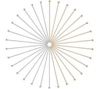 SUNNYCLUE 1 boîte de 200 véritables Épingles à Bijoux Plaquées Or 24 carats, Épingles à Tête Sphérique de 40 mm, 304 épingles à Tête Sphérique en Acier Inoxydable, Épingles Droites à Tête Sphérique, É