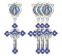 SUNNYCLUE 1 boîte de 24 breloques en Forme de Croix Bleue en Alliage Métallique Émaillé Style Tibétain Antique Pendentifs Crucifix pour la Fabrication de Bijoux Colliers Chapelets Loisirs Créatifs pou