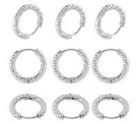 SUNNYCLUE 1 boîte de 24 créoles à Levier Rondes en Acier Inoxydable Argenté de Style Français 303 fils pour Boucles D'Oreilles Créoles en Vrac pour la Fabrication de Bijoux Fournitures de Bricolage et