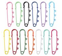 SUNNYCLUE 1 boîte de 26 épingles de Sûreté Colorées de 13 Couleurs en Vrac en Métal et Fer Robuste avec 3 Trous pour Coudre des Couvertures des Vêtements des Bijoux et des Accessoires