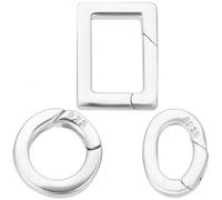 SUNNYCLUE 1 boîte de 3 styles 925 fermoirs à Ressort en Argent Sterling Fermoir Ovale pour Bijoux 10mm Petit S925 blanc Clips de Verrouillage de Liaison Raccourcisseurs en Métal Fermoirs Mousquetons p
