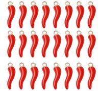 SUNNYCLUE 1 boîte de 30 breloques en forme de piment rouge de 27 mm en forme de poivron en forme de corne, de poivre mexicain Cinco de Mayo pour la fabrication de bijoux et colliers