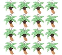 SUNNYCLUE 1 boîte de 30 breloques en Résine Représentant un Cocotier Inspirées des Plantes Tropicales D'Été à Hawaï Pendentifs en Forme de Palmier avec Anneau Métallique Parfaits pour la Création de B