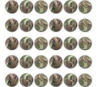 SUNNYCLUE 1 boîte de 30 Perles Imprimées Camouflage de 15mm en Silicone Imprimé Vert Perles Rondes en Caoutchouc Souple Motif Floral Perles D'Espacement Amples pour la Fabrication de Bijoux BRIC