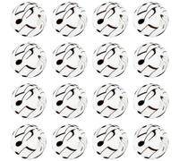 SUNNYCLUE 1 boîte de 30 perles rondes en silicone imprimées de 15 mm - Motif léopard - Noir et blanc - Notes de musique - Perles d'espacement en vrac pour la fabrication de bijoux - Perles de