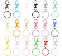 SUNNYCLUE 1 boîte de 36 fermoirs Porte Clés Pivotants de 18 couleurs Clips Porte Clés Colorés en Alliage Boucle Mousqueton Anneau de Jonction Anneau pour la Création de Bijoux Porte Clés Breloques pou