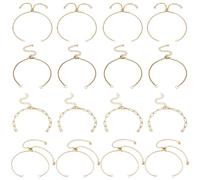 SUNNYCLUE 1 boîte de 4 styles 16 pièces Bracelet Coulissant de Rechange Chaîne Bracelet Coulissant Câble Trombone en Acier Inoxydable Doré Maillons Réglables Sur le Côté Chaînes pour la Fabrication de