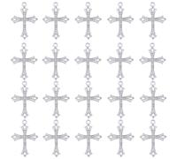 SUNNYCLUE 1 boîte de 40 breloques en forme de croix avec strass - Vierge Notre Dame de Guadalupe - Chapelet de Marie - Micro pavé de zircone cubique - Breloques fantaisie pour la fabrication de