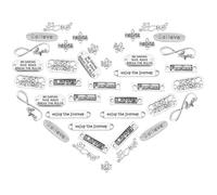 SUNNYCLUE 1 boîte de 40 breloques rectangulaires en alliage de style tibétain avec inscription « Infinity Love Hope » - 10 styles - Pour la fabrication de bijoux - Argent antique