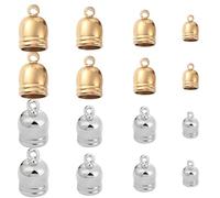 SUNNYCLUE 1 boîte de 48 embouts de cordon en métal doré et argenté pour cordon en cuir et laiton - 8 styles - Pour la fabrication de bijoux, bracelets, colliers