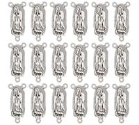 SUNNYCLUE 1 boîte de 50 breloques Crucifix Breloques en Forme de Croix de Chapelet Style Tibétain en Alliage Argent Antique Composants pour Lustre Maillons Pendentifs Médailles pour la Création de Bij