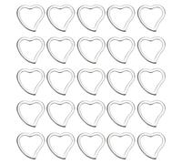 SUNNYCLUE 1 boîte de 50 breloques de Saint-Valentin à Cadre Creux, 304 breloques en Forme de Cœur en Acier Inoxydable, Breloque de Lunette en Vrac, Breloque de Connecteur de Cœur Creux pour la Fabrica