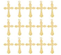 SUNNYCLUE 1 boîte de 50 breloques en Forme de Croix pour Chapelet Croix Dorée Crucifix de Pâques Pièce Maîtresse en Métal Pendentifs Chics pour la Fabrication de Bijoux Colliers Bracelets Loisirs Créa