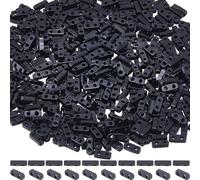 SUNNYCLUE 1 boîte de 500 perles Demi-Tila Noires Carrées en Vrac, 2 trous, 1/2 tila Coupées, Mini Verre Japonais Plat Rectangulaire, Perles D'Espacement pour la Fabrication de Bijoux, Bracelets, Colli