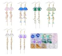 SUNNYCLUE 1 boîte de 6 paires de Boucles D'Oreilles Océan pour Femmes Boucles D'Oreilles Pendantes D'Été pour Femmes 2025 bijoux Tendance Animaux de la Mer de la Plage Méduses Trompette Fleurs Ensembl