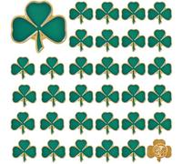 SUNNYCLUE 1 boîte de 60 Broches pour la Saint Patrick Trèfle à Trois Feuilles Émail Vert Porte Bonheur Irlande Souvenir Broche pour Femmes Festivals Chapeaux Sacs à Dos Cadeaux Décorations
