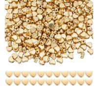 SUNNYCLUE 1 boîte de 600 Perles Intercalaires en Forme de Cœur Doré en Vrac en Plastique en Forme de Cœur Doré avec Petit Trou pour la Fabrication de Bracelets de Bijoux de Colliers de Boucles d'or