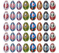 SUNNYCLUE 1 boîte de 64 Coquillages Cauris Non Percés Colorés Mauvais Œil, sans Trou, Perles de Coquillages de Mer, Remplissage de Vase, Océan D'Été, Plage D'Hawaï, Coquillages Ovales pour Bricolage,