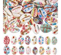 SUNNYCLUE 1 boîte de 64 perles de Coquillages Naturels de 16 styles Coquillages Cauris en Vrac Imprimés Colorés pour L'Été la Plage la Décoration Perles D'Espacement pour la Fabrication de Bijoux Coll
