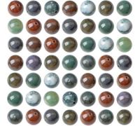 SUNNYCLUE 1 boîte de 65 Perles D'Agate Indienne de 6mm en Pierre Naturelle en Vrac Petites Boules Rondes Colorées et Lisses Breloques Accessoires pour la Fabrication de Bijoux Bracelets Colliers Lois