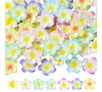 SUNNYCLUE 1 boîte de 70 cabochons en Résine Plumeria 7 couleurs Breloques en Forme de Fleur à Dos Plat Style Hawaïen 3D pour la Fabrication de Bijoux le Scrapbooking les Coques de Téléphone Portable l