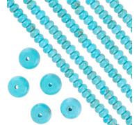 SUNNYCLUE 1 boîte de 80 pièces de Perles D'Espacement Turquoise de 6 mm, Petites Perles Heishi Naturelles Porte-Bonheur, Pierre Précieuse Howlite, Disque Plat, Perle D'Espacement Ronde en Vrac pour la