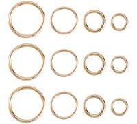SUNNYCLUE 1 boîte de 800 anneaux de Jonction en Acier Inoxydable Plaqué Or 4 carats de 18 tailles Anneau Fendu pour Bijoux Anneau de Connecteur Rond en Métal à Boucle Ouverte pour la Fabrication de Bi