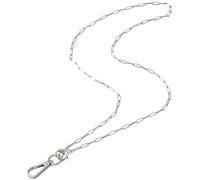 SUNNYCLUE 1 boîte de Cordon D'Identification Collier Badge de Bureau Mode Argent Acier Inoxydable Badge D'Identification Chaîne Solide avec Fermoir Mousqueton Pivotant Cordon pour Cadeaux de Carte de