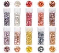 SUNNYCLUE 1 boîte de Perles de Rocaille 100 g 11/0 à 2 mm Deux Trous Ronds Coupés Perles Rocaille en Vrac Hexagonales Doublées d'argent Petites D'Espacement en Verre pour la Fabricati